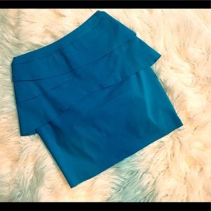 Blue peplum mini skirt